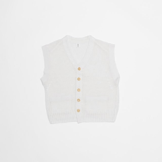 BRIGHT LINEN BUTTON VEST  /  BLVT-4S14