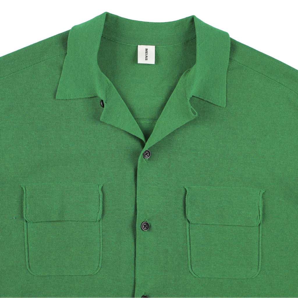 LINEN MIX OPEN COLLAR SHIRT / CECD-5S01