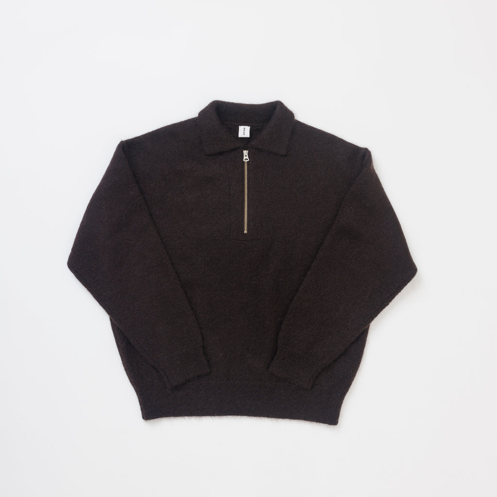 SUPER KID MOHAIR HALF ZIP PULL OVER / MOPO-3A09