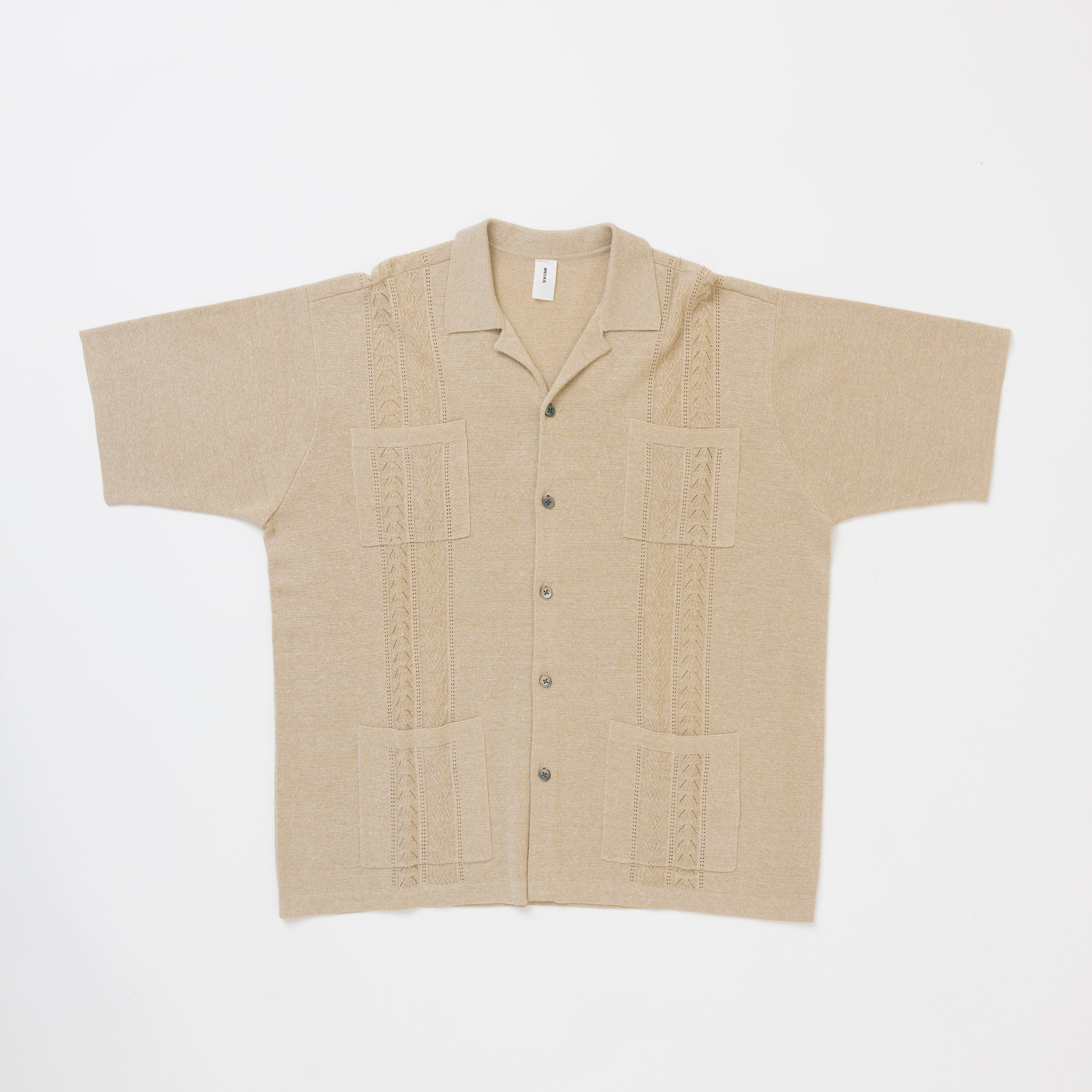 LINEN MIX CUBA KNIT SHIRTS  /  CESH-3S07