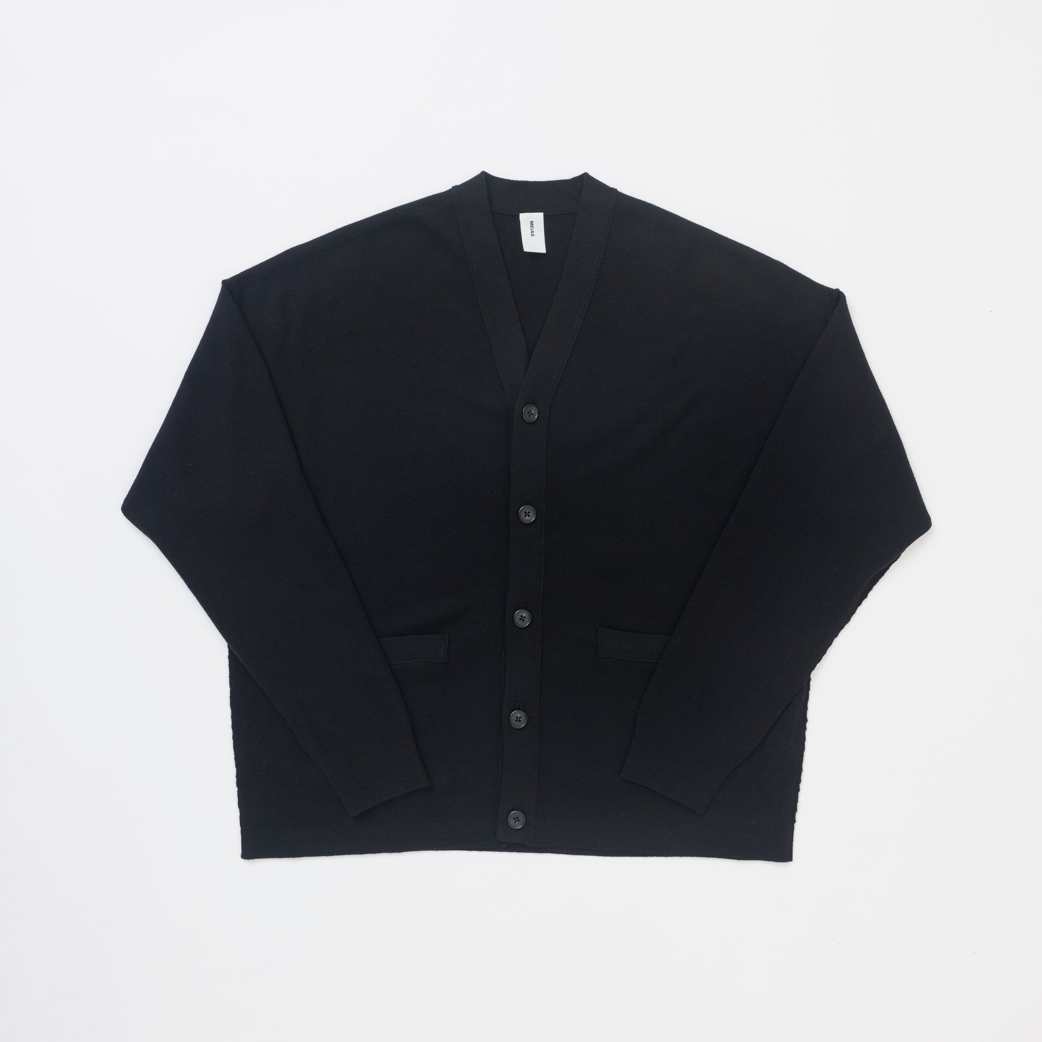 MEIAS WOOL SMOOTH WIDE CARDIGAN カーディガン 黒-